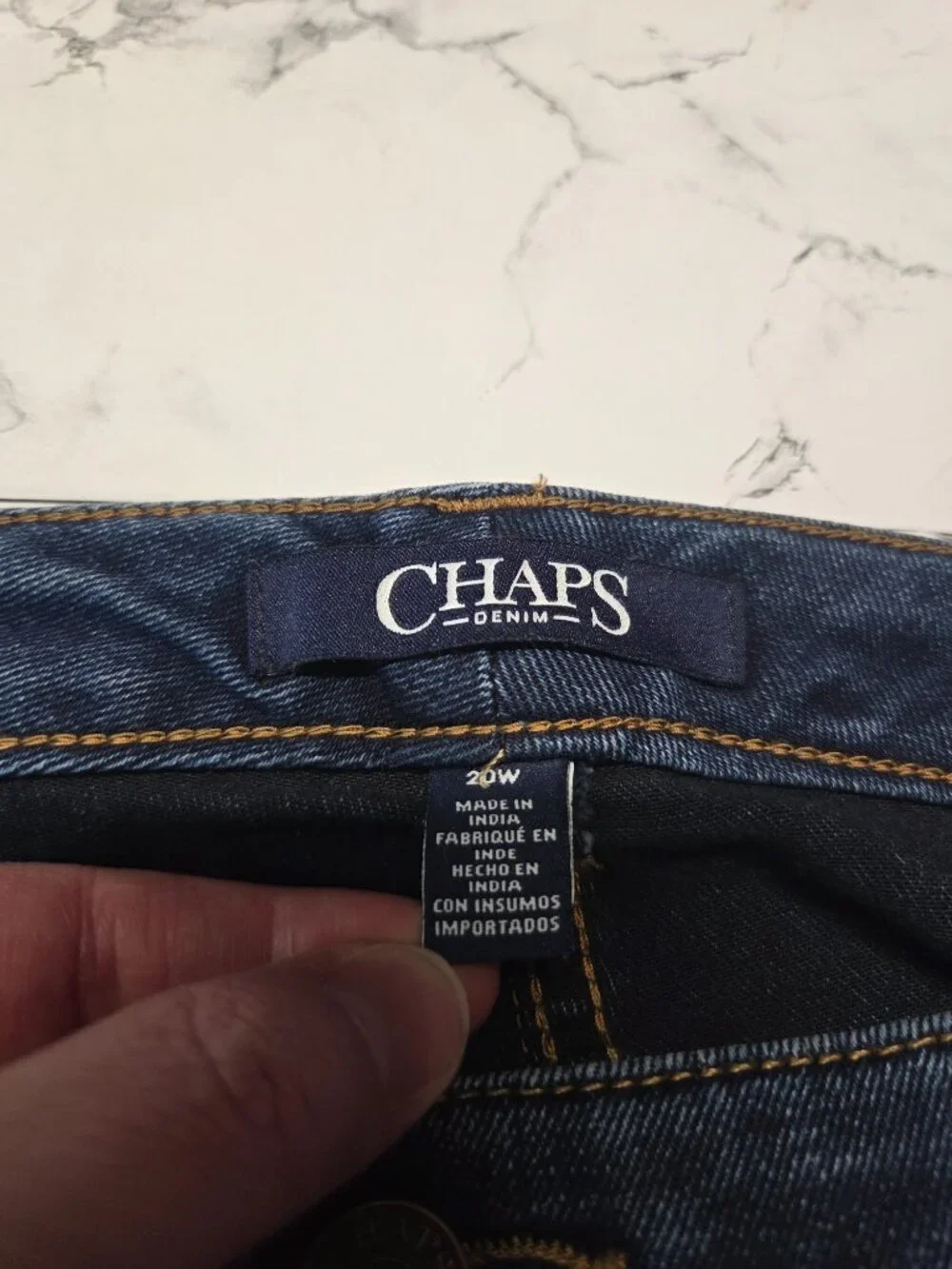 Chaps Denim 20W Medium Wash Denim Blue Faded Straight Leg Mid Rise Jeans